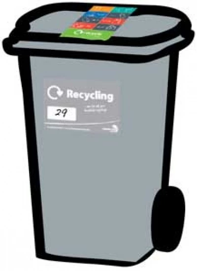 logo silver wheelie bin