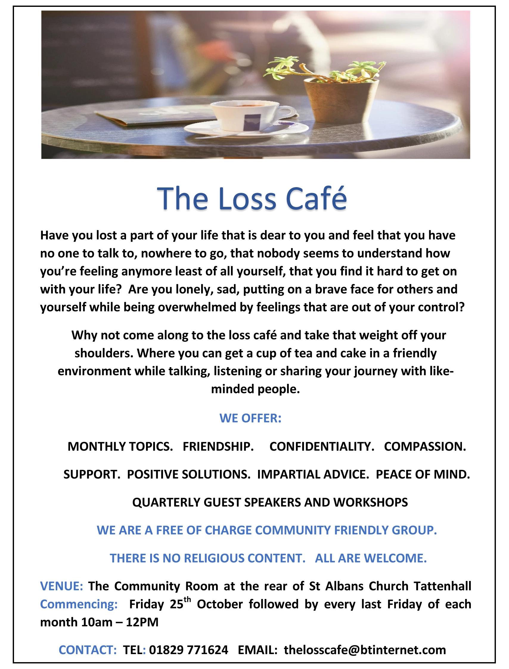 loss cafe flyer