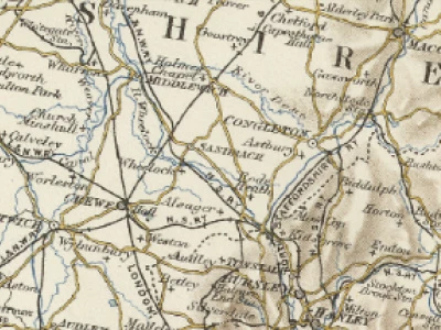 map of the area around betchton