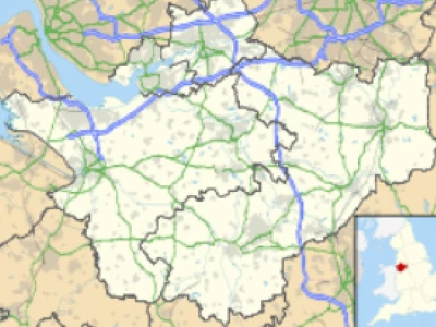 map showing the county of cheshire