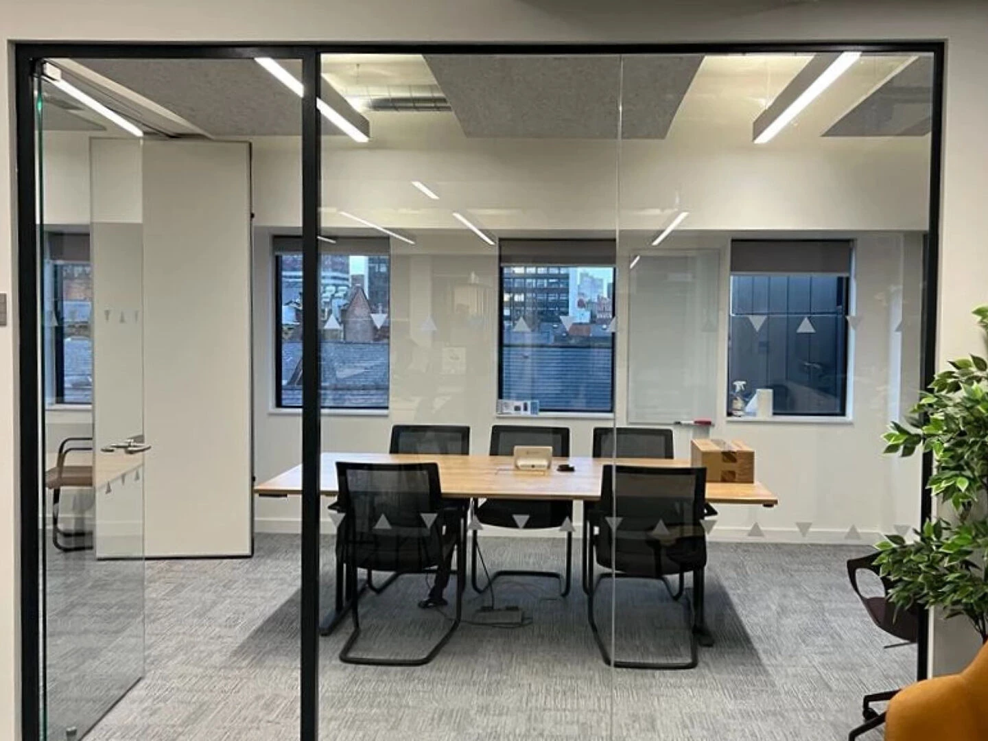 meeting room at qbe offices in manchester