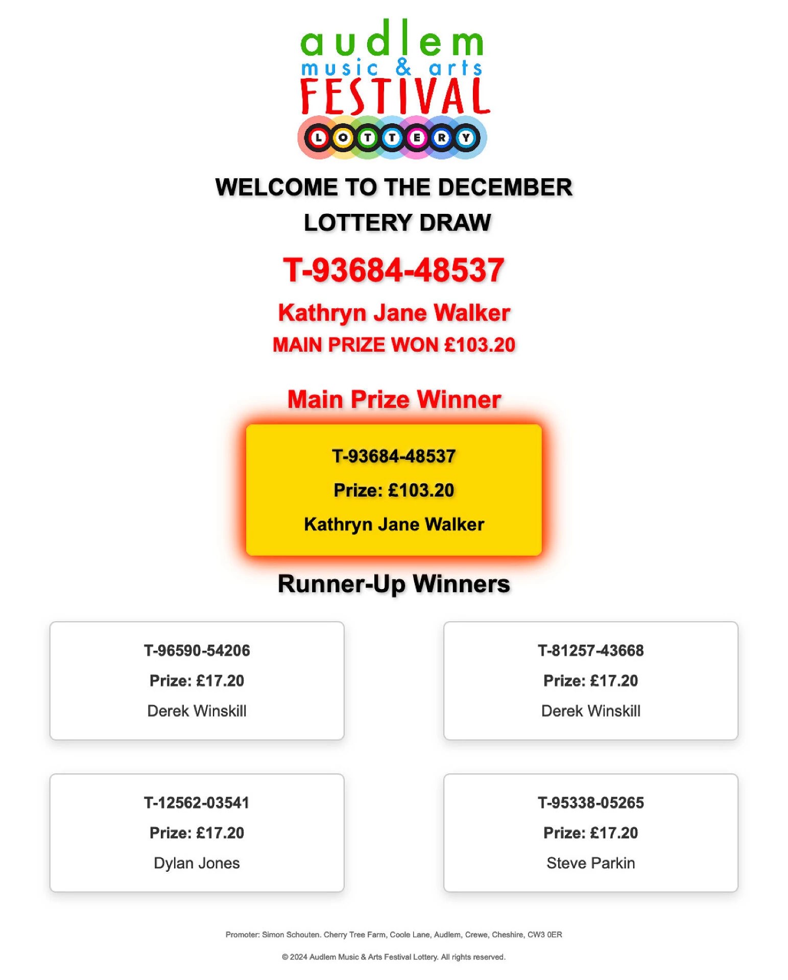 music lottery winners