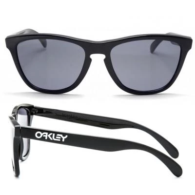oakley frogskins in polished black with grey lenses oo901324306