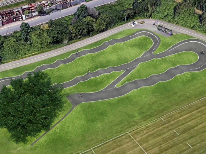 overview design of a pump track layout