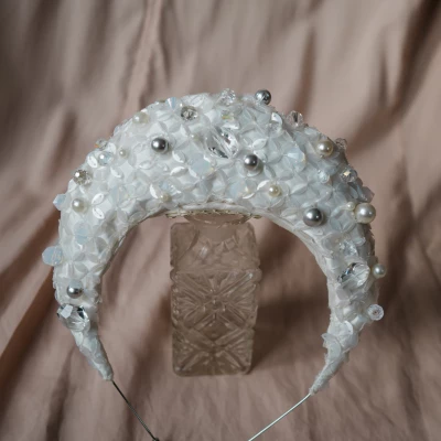 pearl and crystal bridal headband