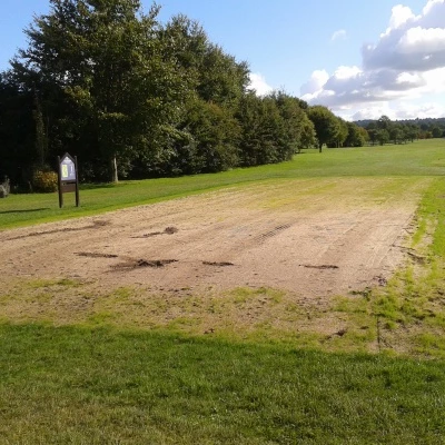 pryors hayes grass starting to on new 1st tee