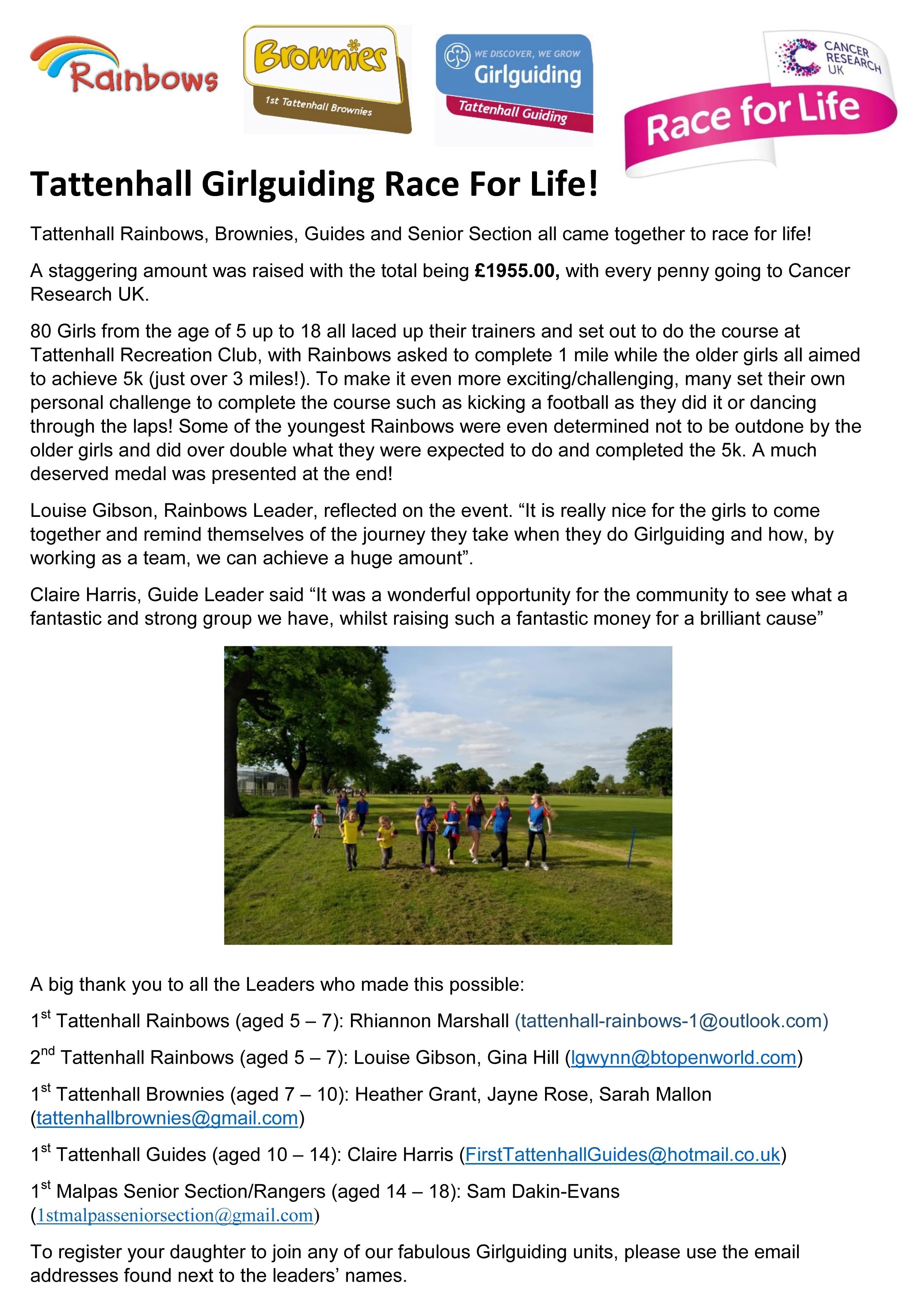 race for life newspaper article june 2018  v2