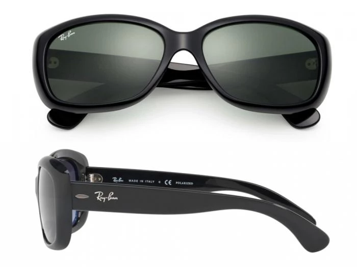 rayban jackie ohh in black with crystal green lenses rb4101 601