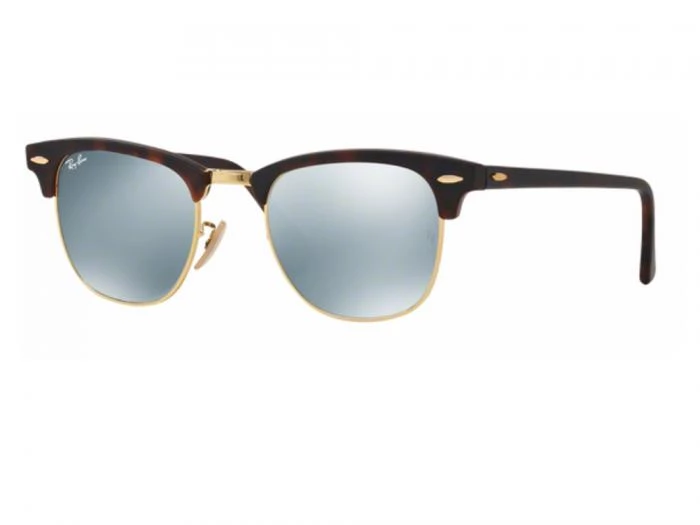 Ray Ban RB3016 Clubmaster Sunglasses in Havana with Crystal Green Mirror Lenses