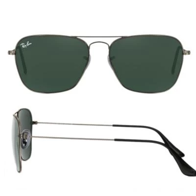 rb3136004shot2 rayban caravan gunmetal with green crystal lenses
