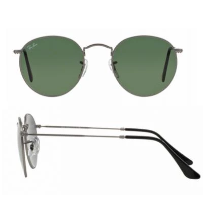 rb3447 rayban round matte gunmetal with green lenses