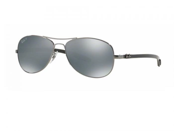 Ray-Ban RB8301 Tech Carbon Fibre Sunglasses Shiny Gunmetal Blue Mirror  Lenses