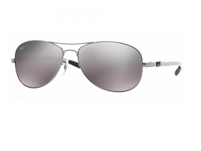 rb8301004n8tq rayban carbon fibre gunmetal  grey mirror silver polarised