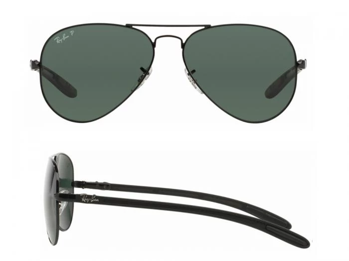 rb8307002n5shot2 rayban aviator carbon fibre black  green polarised