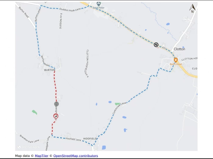 road closure burton road  duddon 14 march 4x3