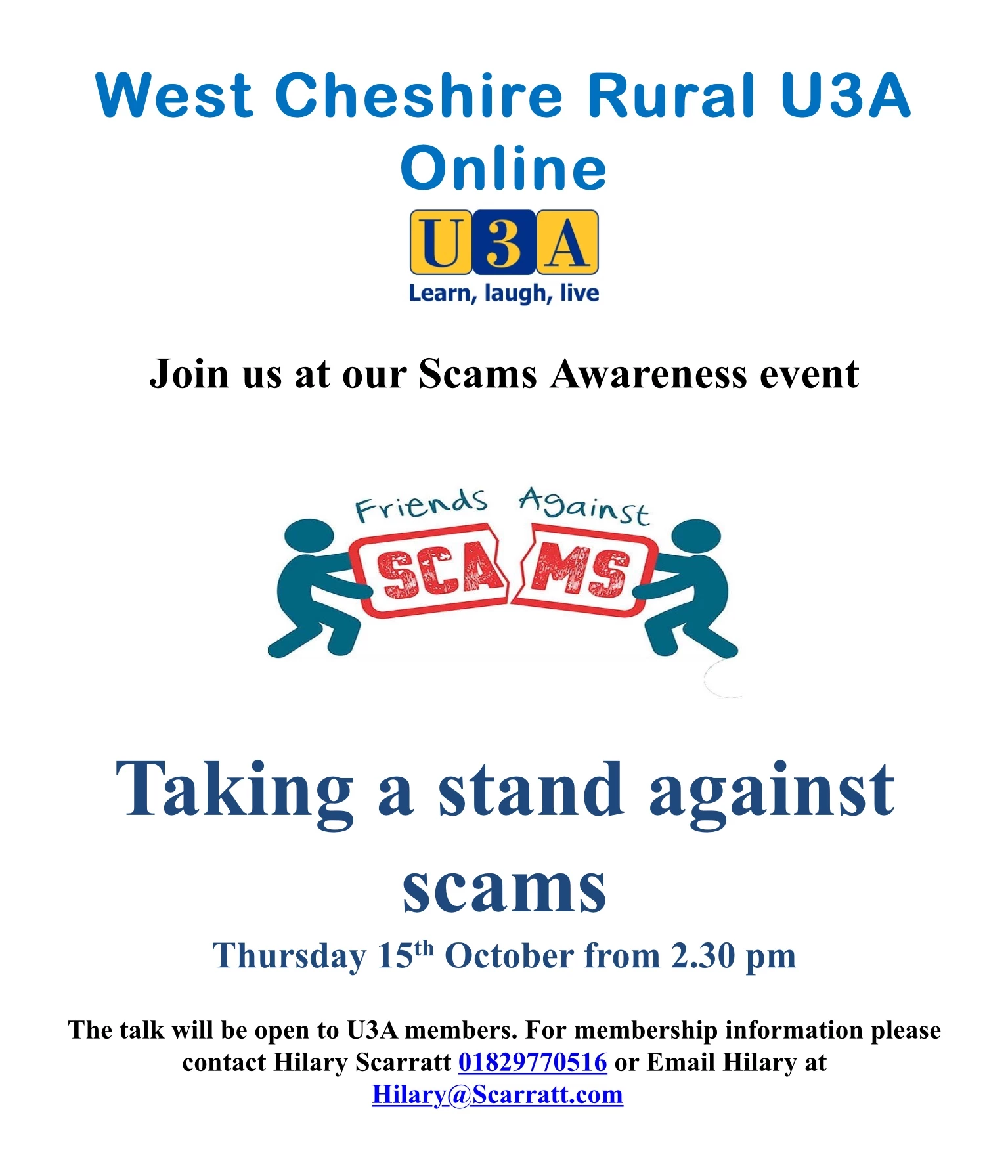 scams awareness u3a