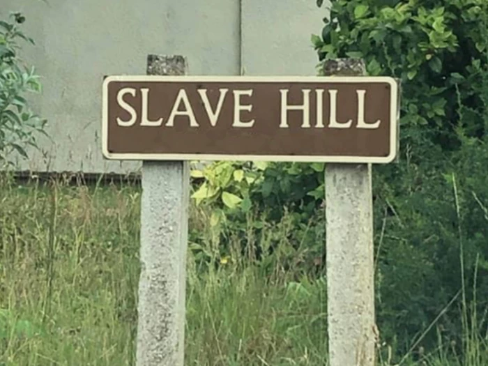 slave hill road sign