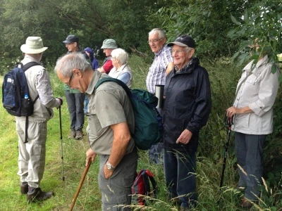 smiling stalwart walkers in the rain