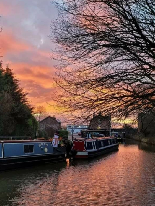 sunset over the canal