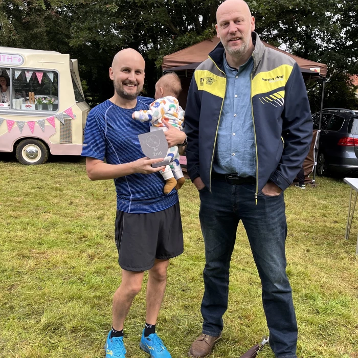 tarvin woodland run2nd place alex hall and our sponsor