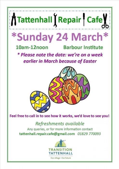 tattenhall repair cafe march 2024