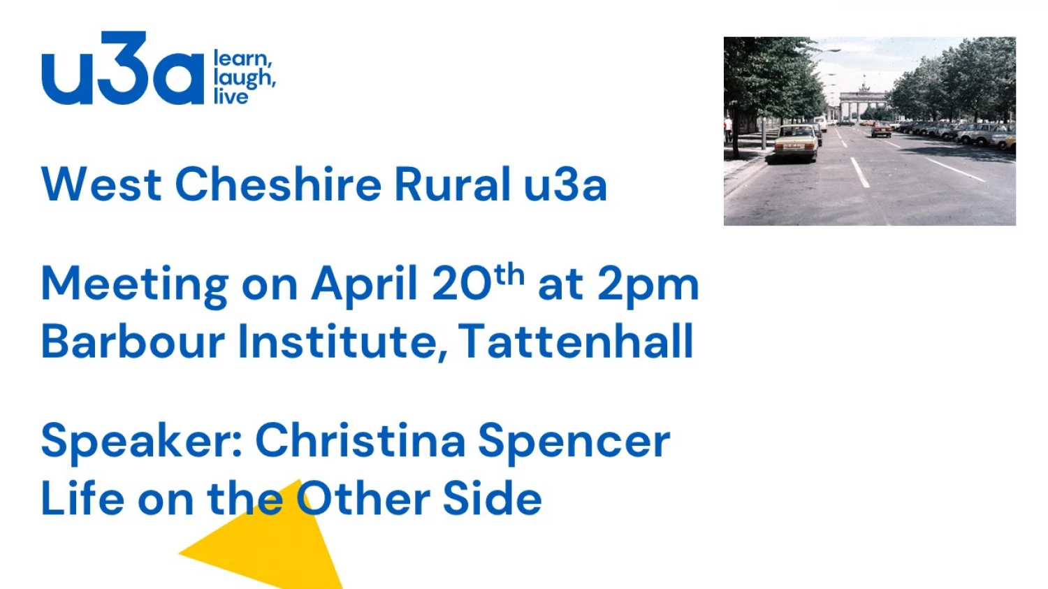 u3a april online poster
