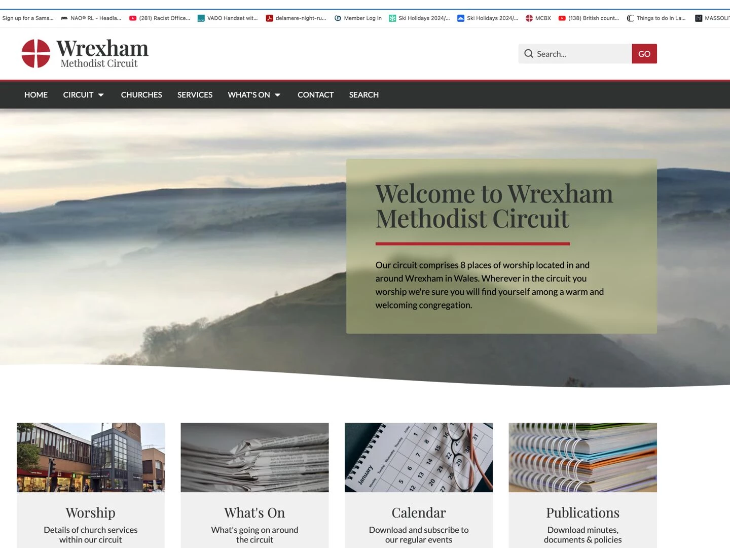 website front page