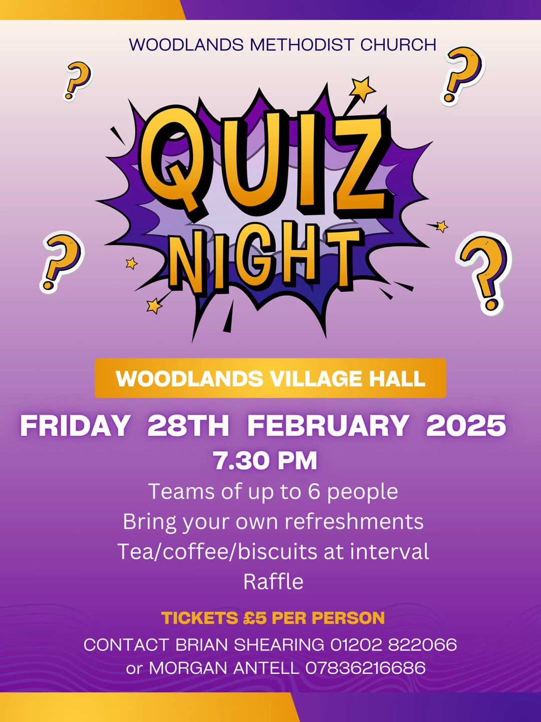 woodlands quiz night